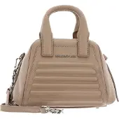 Mandarina Duck Leren Handtas Schoudertas I-Con Tote Warm Taupe