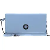 Mandarina Duck Leren Kaarthoes Schoudertas Mellow Leather Wallet Bag Waterfall Blauwgrijs