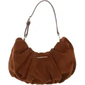 Mandarina Duck Leren Schoudertas Velvet Plisse Wrist Bag Caramel Cafe Lichtbruin