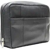 Esquire Leren Utensil zak Spa Cosmetic Case Black Zwart