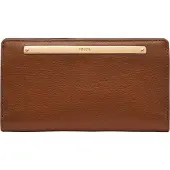 Fossil Leren Portemonnee Liza Slim Bifold Wallet Brown Bruine