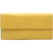 Esquire Leren Portemonnee Viktoria Ladies Long Wallet Yellow Geel