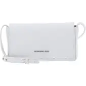 Mandarina Duck Leren Schoudertas Mellow Leather Crossover Bag Nimbus Cloud Wit