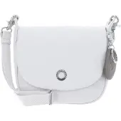 Mandarina Duck Leren Schoudertas Mellow Leather Hunting Bag Nimbus Cloud Wit