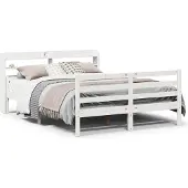 vidaXL Bedframe met hoofdeinde zonder matras 140x200 cm wit
