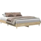 vidaXL Bedframe zonder matras 140x200cm spaanplaat Sonoma eikenkleurig