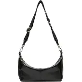 Liebeskind Leren Schoudertas Paris 4 Paper Touch Crinkle Hobo Black Zwart