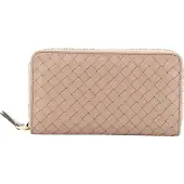 Abro Leren Portemonnee Leather Piuma Weaving Wallet Natural Beige