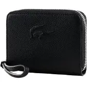 Lacoste Leren Portemonnee City Court Zip Coin Wallet Noir Zwart