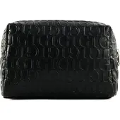 GUESS Toilettas Television Large Top Zip Cosmetic Bag Black Zwart