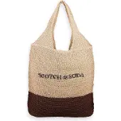 Scotch & Soda Schoudertas Oversized Straw Bag Natural Beige
