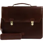 Buckle & Seam afzonderlijke gevallen laptoptas met laptopvak Notes Briefcase Brown / Blu bruine