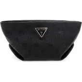 GUESS toilettas Helina Top Zip Cosmetic Bag Black Logo zwart