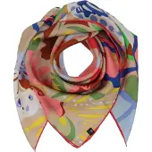 Fraas sjaal Silk Stole With Floral Print Camel veelkleurig