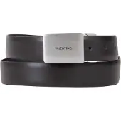 Valentino Leren riem Litech Plaque Buckle Belt W125 Nero / Blu zwart donkerblauw