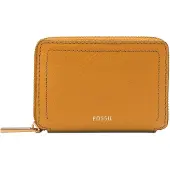 Fossil kaarthoes Logan Zip Around Card Case RFID Ochre mosterdgeel