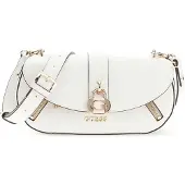 GUESS schoudertas Jessa Flap Crossbody Bag White wit