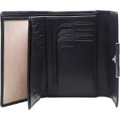 Esquire Leren Portemonnee Helena RFID Lady Wallet Black Zwart