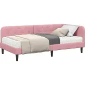 vidaXL Hoek Bed Frame Roze 100 x 200 cm Fluweel