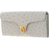 Coccinelle Leren Portemonnee Beat Ostrich Wallet Gelso Kaki