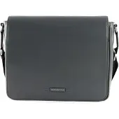 Mandarina Duck Leren Schoudertas Laptoptas met laptopvak Times Messenger Lead Grijs