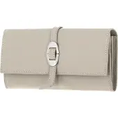 Coccinelle Leren Portemonnee Cosima Shiny Wallet Gelso Beige