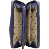 Esquire Leren Portemonnee Peru Zip Around Wallet Night Blue Blauw