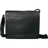 Harold's Leer business tas schoudertas Campo Messengerbag Black zwart