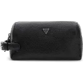 GUESS Leren toilettas Monaco Necessaire Black zwart