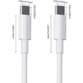 INF 3 m snellaadkabel, USB C naar USB C-kabel 60W