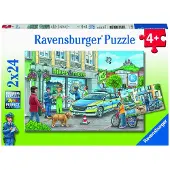 Ravensburger Onderweg met een Politieagent Puzzel (2 x 24 stukjes)