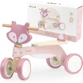 Polar B Houten Loopfiets Vos – Houten Driewieler voor Baby’s (12+ mnd) – Stevige Fiets met Veiligheidssturing