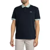 BOSS Polo BOSS Orange donkerblauw Pe_Blocks groene kraag