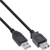 InLine 34603B USB 2.0 verlengkabel, mannelijke/vrouwelijke connector, type A, zwart, 3 meter