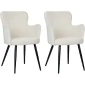 Pole to Pole Eetkamerstoel Wing teddystof | teddystof wit 58x87x61 cm eetkamerstoelen | NADUVI