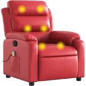 vidaXL Massagestoel verstelbaar kunstleer rood