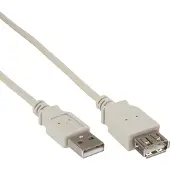 InLine - Rallonge de câble USB - USB (M) pour USB (F) - 30 cm - beige