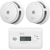 SAVS S10 Rookmelder 2-pack + C10 Koolmonoxidemelder