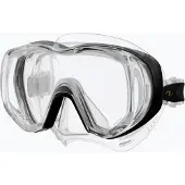 Tusa Freedom Tri-Quest – Panoramische duikbril & snorkelmasker met extra breed zichtveld – CrystalView glas – Transparant/Zwart - M3001 BK