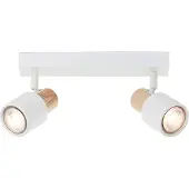 Brilliant Pini - Plafondspotbalk - GU10 max 2x10W - Wit/Hout