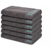 Elle Badhanddoeken Set 6 Stuks – 70x130 cm – 100% Katoen – 500g/m² – Hotelkwaliteit – Zacht, Dik & Sneldrogend – Antraciet