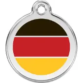 Red Dingo German Flag roestvrijstalen hondenpenning large/groot dia. 3,8 cm