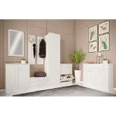 VCM Houten set halmeubelen kapstok kapstokhaken paneel Balia Houten set halmeubelen kapstok kapstokhaken paneel Balia