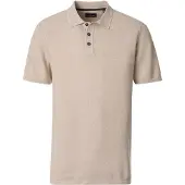 Casa Moda Beige poloshirt structuur 3 knoops