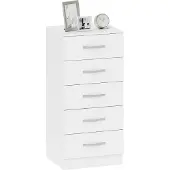 HOMCOM Drawer Chest-Spaanplaat-40L x 35B x 85H cm-Wit