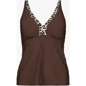 Osaga dames tankinitop met panterprint bruin maat XL