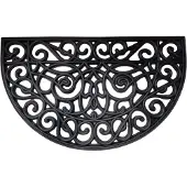Cleanwalk - rubbermat halfrond - antieklook - zwart - 45x75 cm