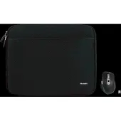 BlueBuilt Laptophoes breedte 33 cm 14 inch M Zwart + Maximus Muis