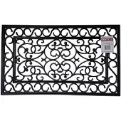Cleanwalk Rubbermat - deurmat antieklook - zwart - 45x75 cm - antislip