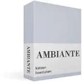 Ambiante Cotton Uni hoeslaken - Lits-jumeaux - Light Blue